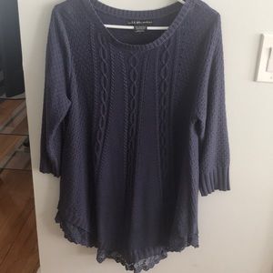 EUC blue 3/4 long sleeve sweater